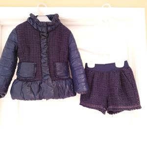 Monnalisa coat plus matching shorts